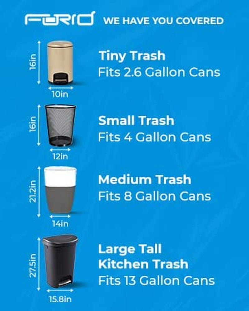 Clear Small Trash Bags, 2.6 Gallon Garbage Bags, Wastebasket Bin Liners 220 Count Plastic Trash Bags for Bathroom Bedroom Office Garbage Can 10 Liters - Durable & Thick Trash Bag